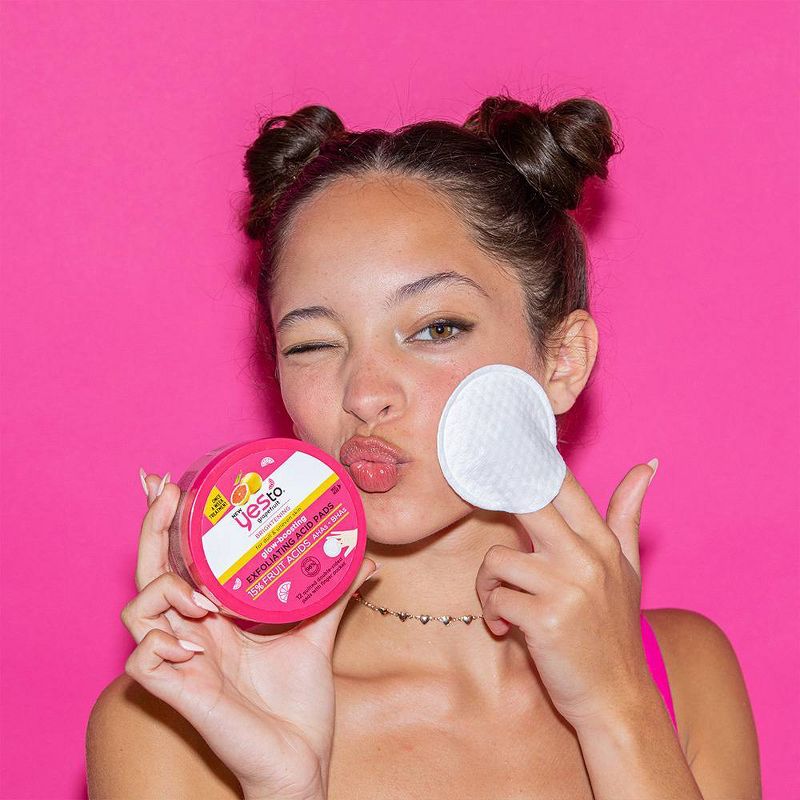 Yes To Grapefruit Glow-Boosting Exfoliating Acid Pads - 12ct