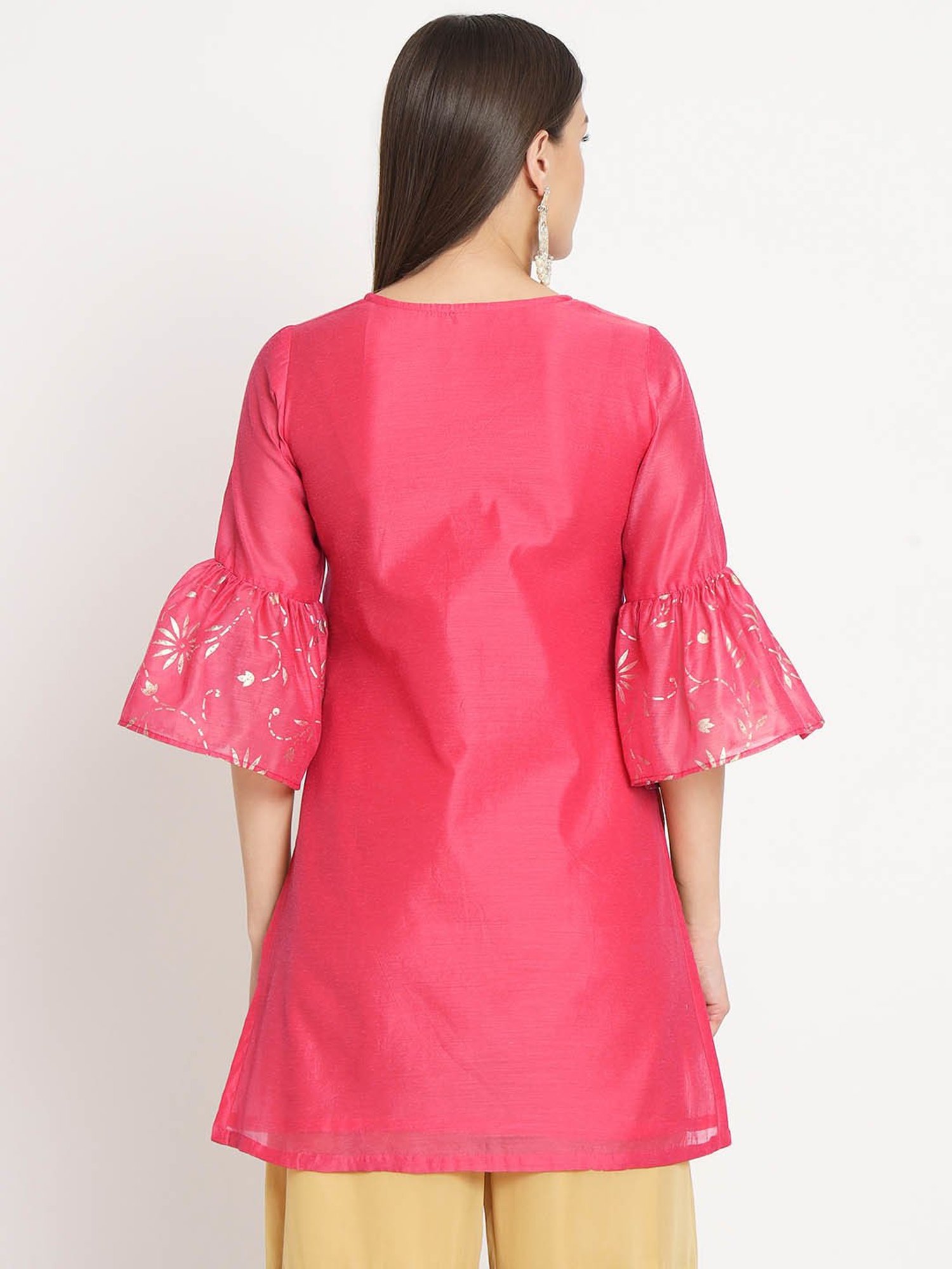 studiorasa Coral Chanderi Floral Print Straight Kurti