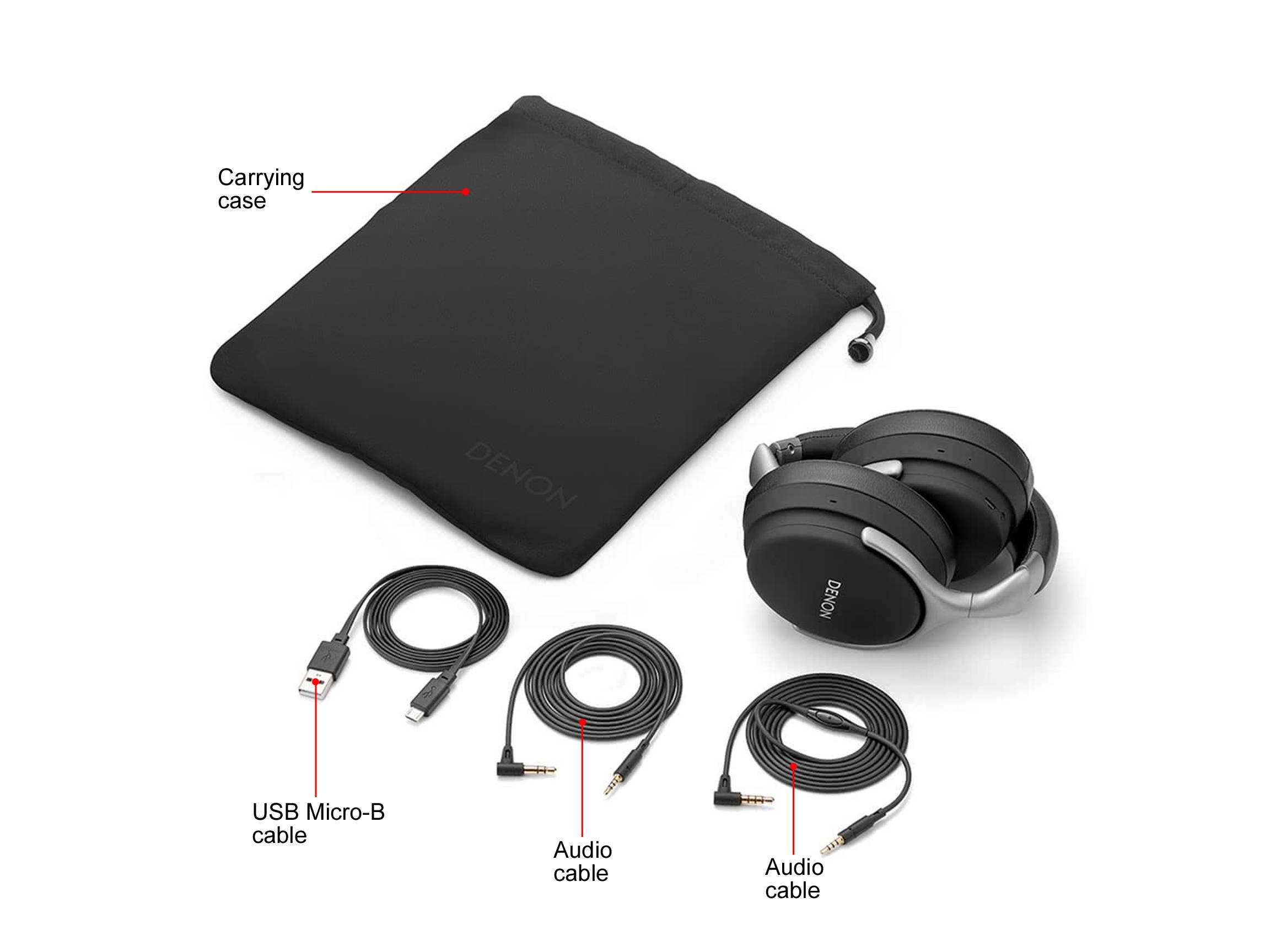 Denon AH-GC25W Over-Ear Wireless Headphones - Black