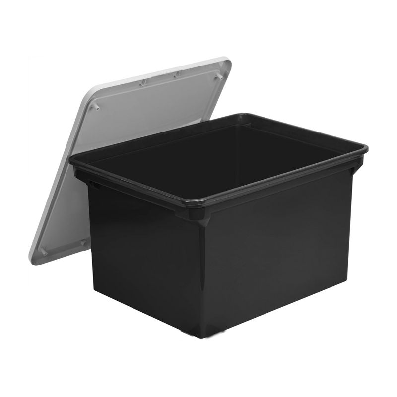 Storex 4pk File Totes with Lid, Letter/Legal - Black