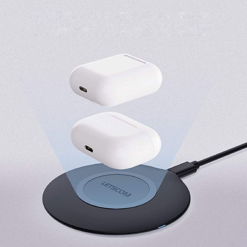 Letscom Wireless Charger, Qi-Certified 15W Max Fast Wireless Charging Pad, Compatible with Apple, Samsung & LG Phones AV Adapter NOT Included - Super P