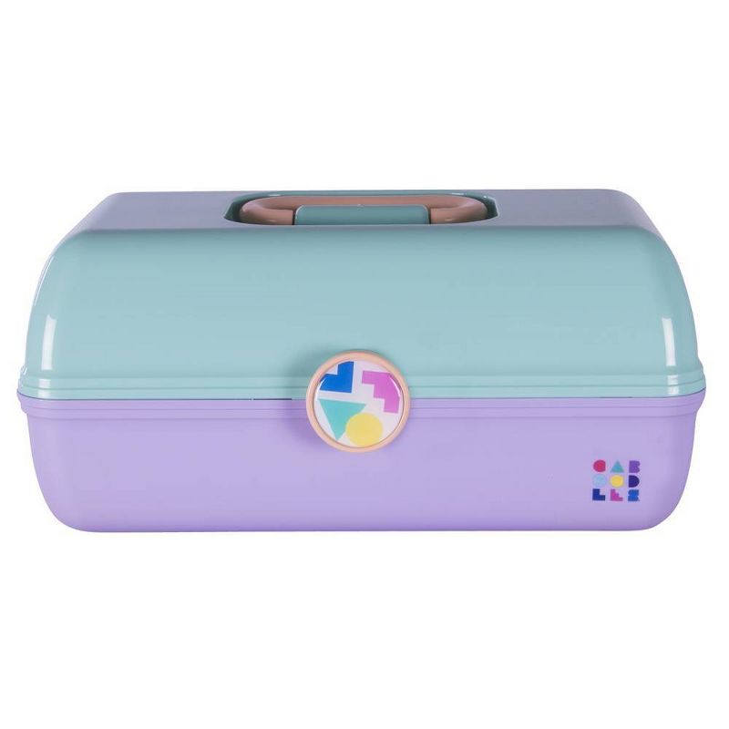 Retro Caboodles On the Go Girl Case Seafoam Lid and Lavender Base