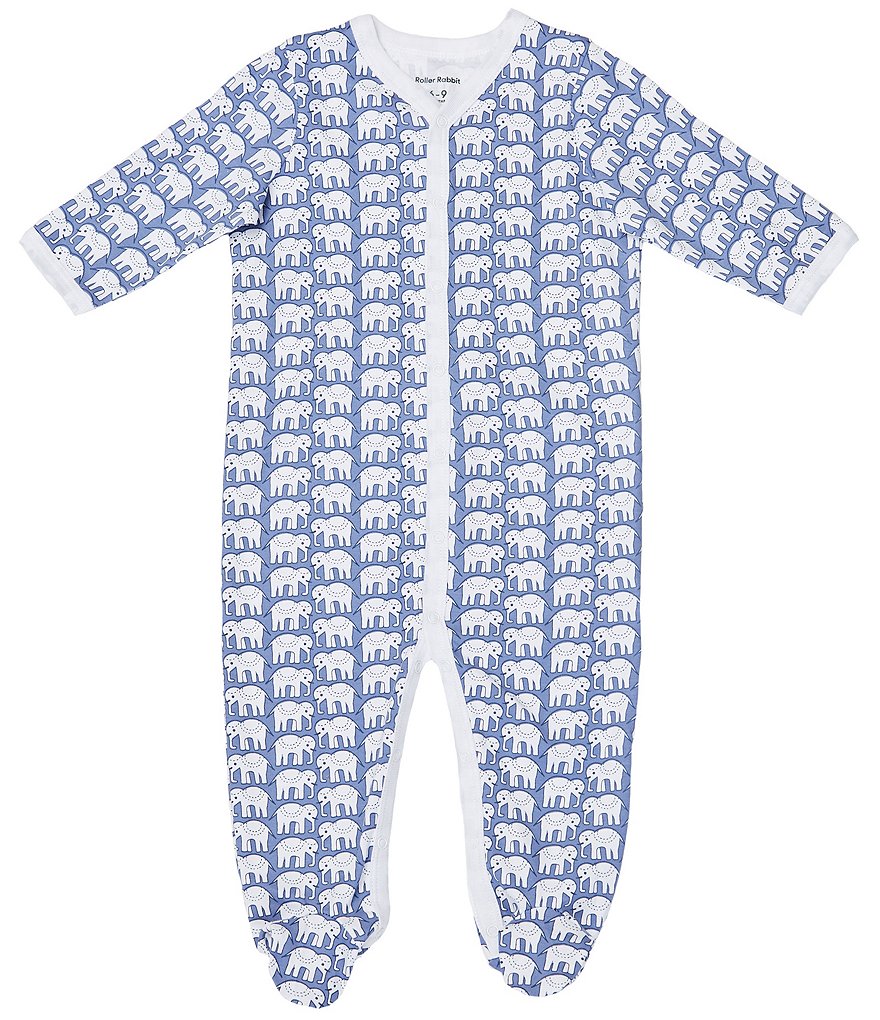 Roller Rabbit Baby Newborn-9 Months Family Matching Hathi Elephant Print Footed Sleeper