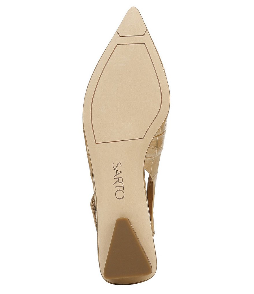 Sarto by Franco Sarto Grayson Croco Print Leather Slingback Flats