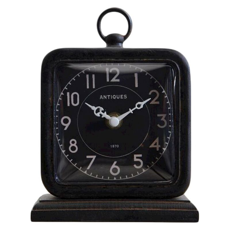 Pewter Table Clock Black - 3R Studios