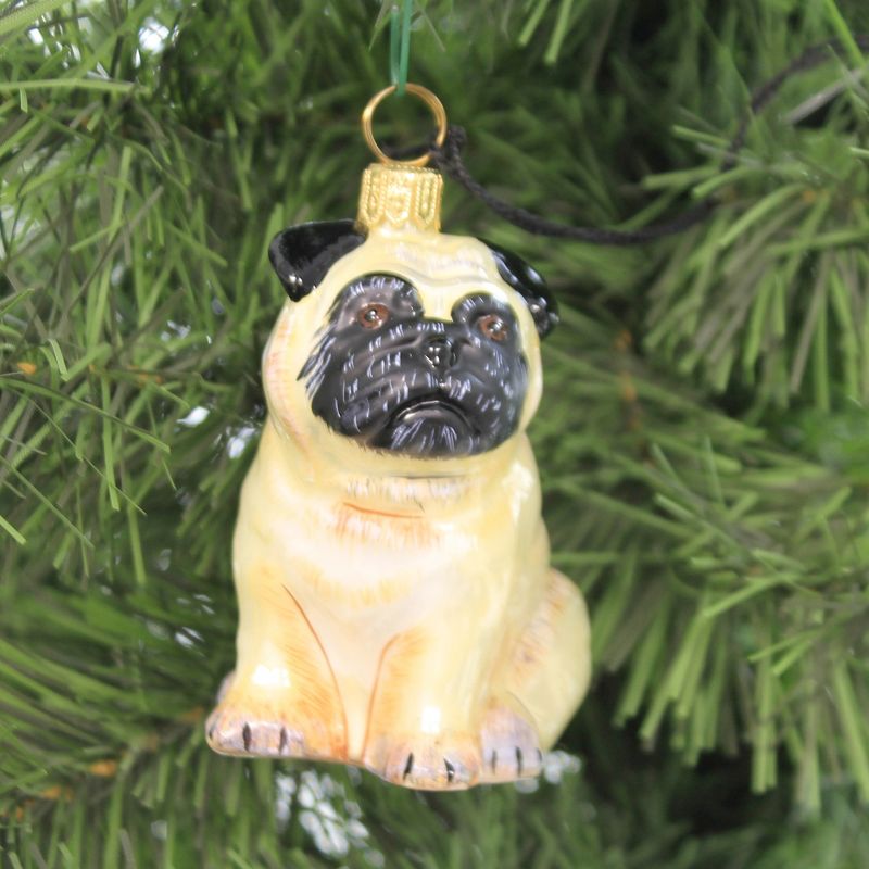 Joy To The World 2.0" Fawn Pug Ornament Pet Set Dog Ornament  -  Tree Ornaments