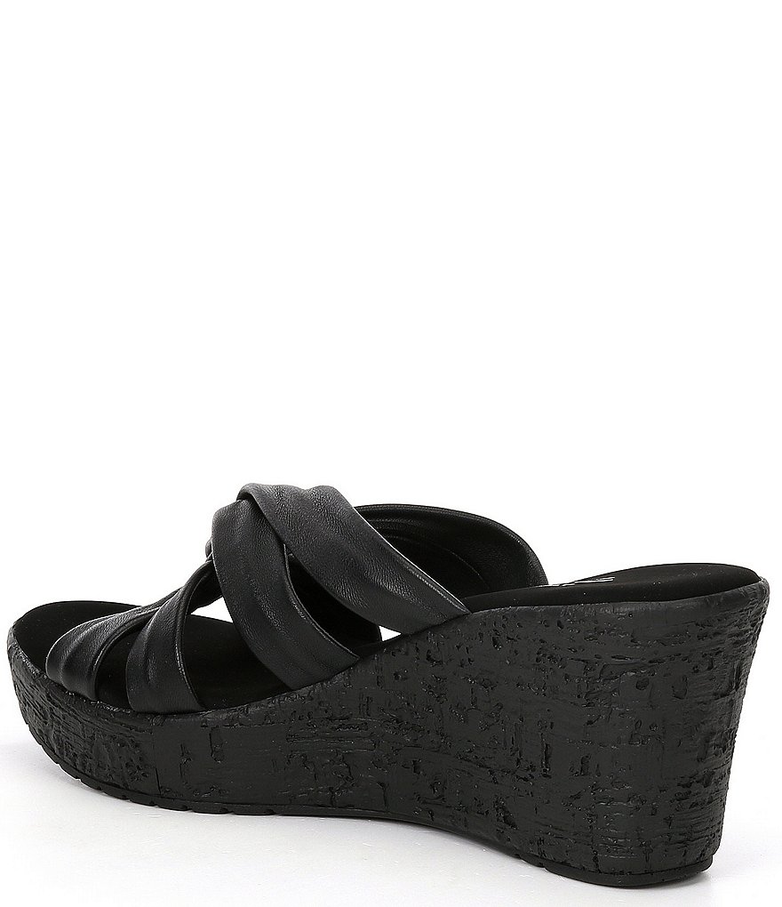 Onex Katya Leather Knot Wedge Slides