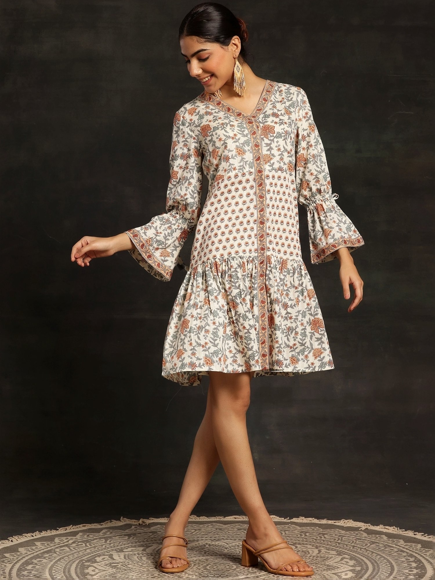 Saffron Threads Red Ethnic Dresses