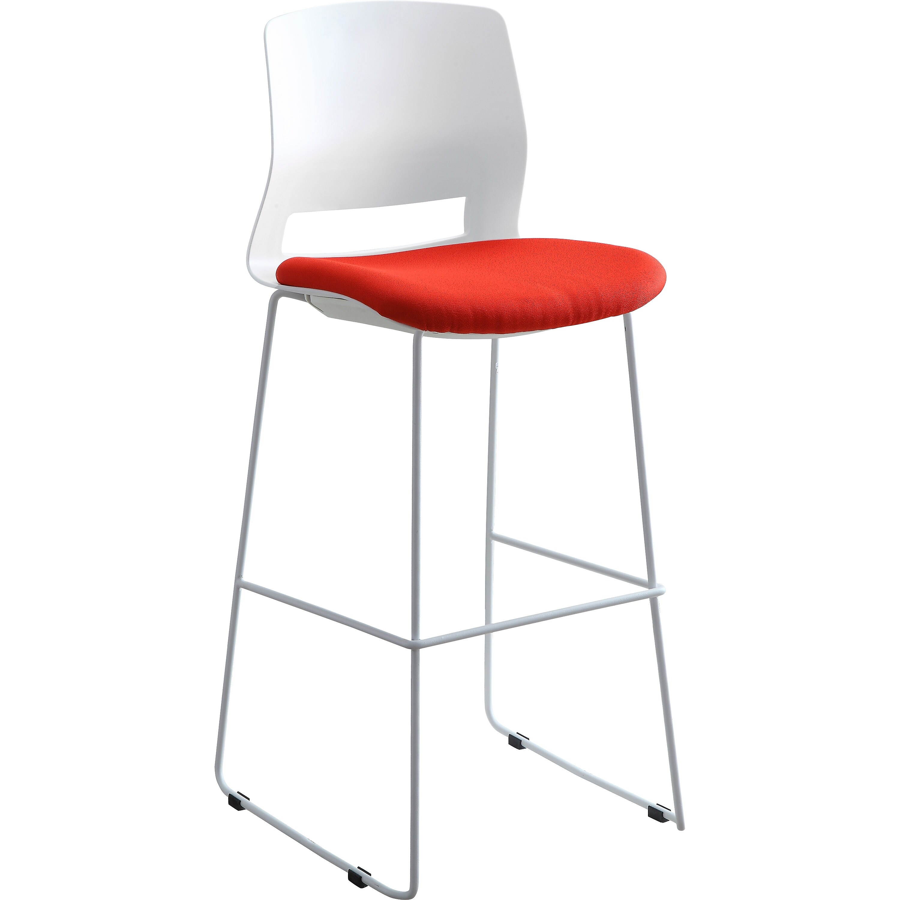 Lorell LLR42953 Artic Series Stack Stool, White & Red