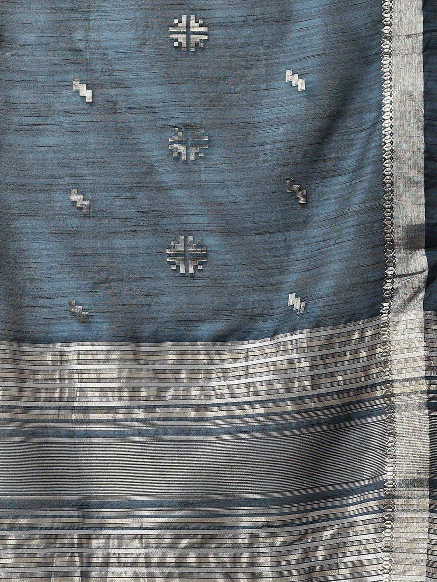 Indo Era Blue Woven Pattern Dupatta