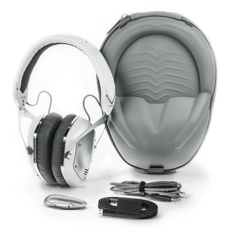 V-Moda Crossfade Wireless (White Silver) with  BoomPro Microphone Cable (Black)
