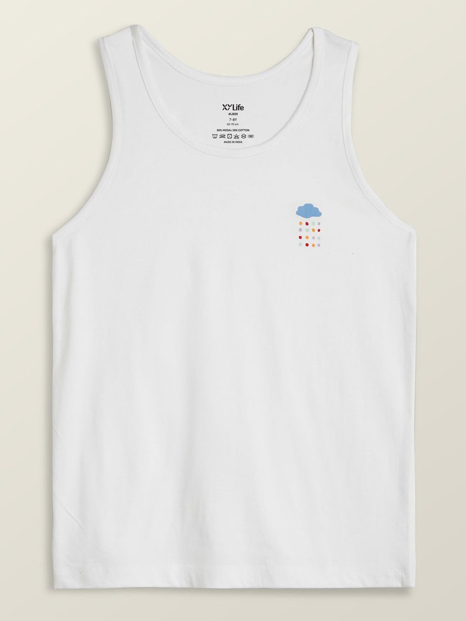 XY Life Kids White Relaxed Fit Vests