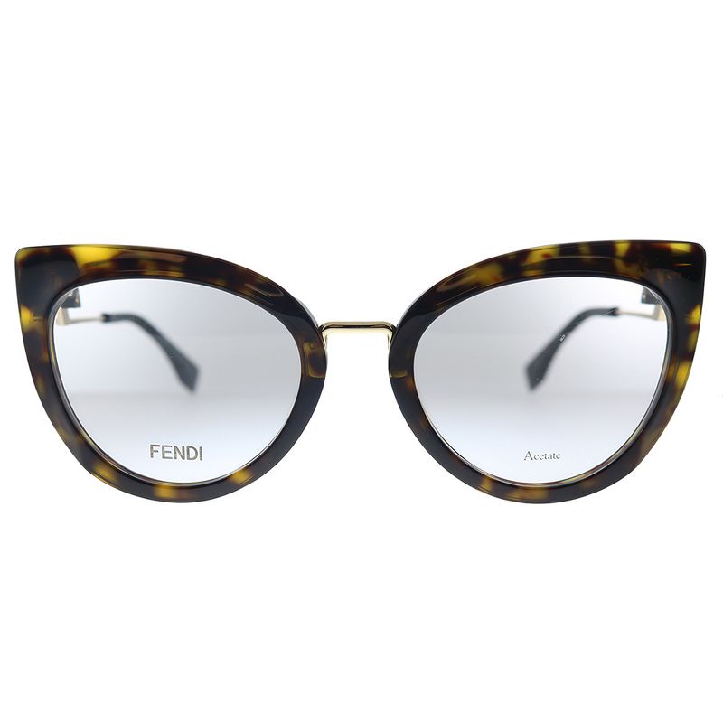 Fendi Tropical FF 0334 086 Womens Cat-Eye Eyeglasses Dark Havana 51mm