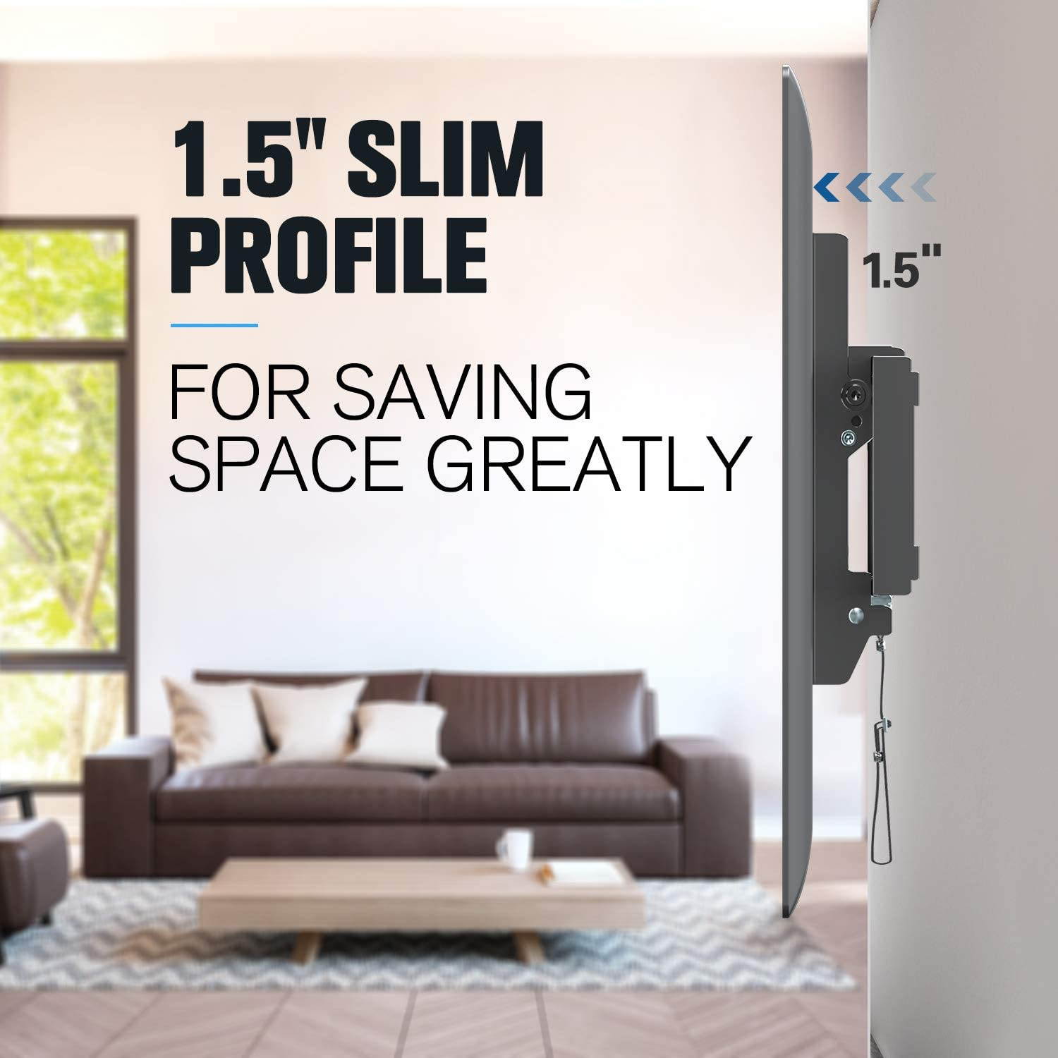 UL Listed TV Mount for Most 37-70 Inches TVs, Universal Tilt TV Wall Mount Fits 16", 18", 24" Studs with Loading 132 lbs & Max VESA 600x400mm, Low Profile Wall Mount Bracket MD2268-LK