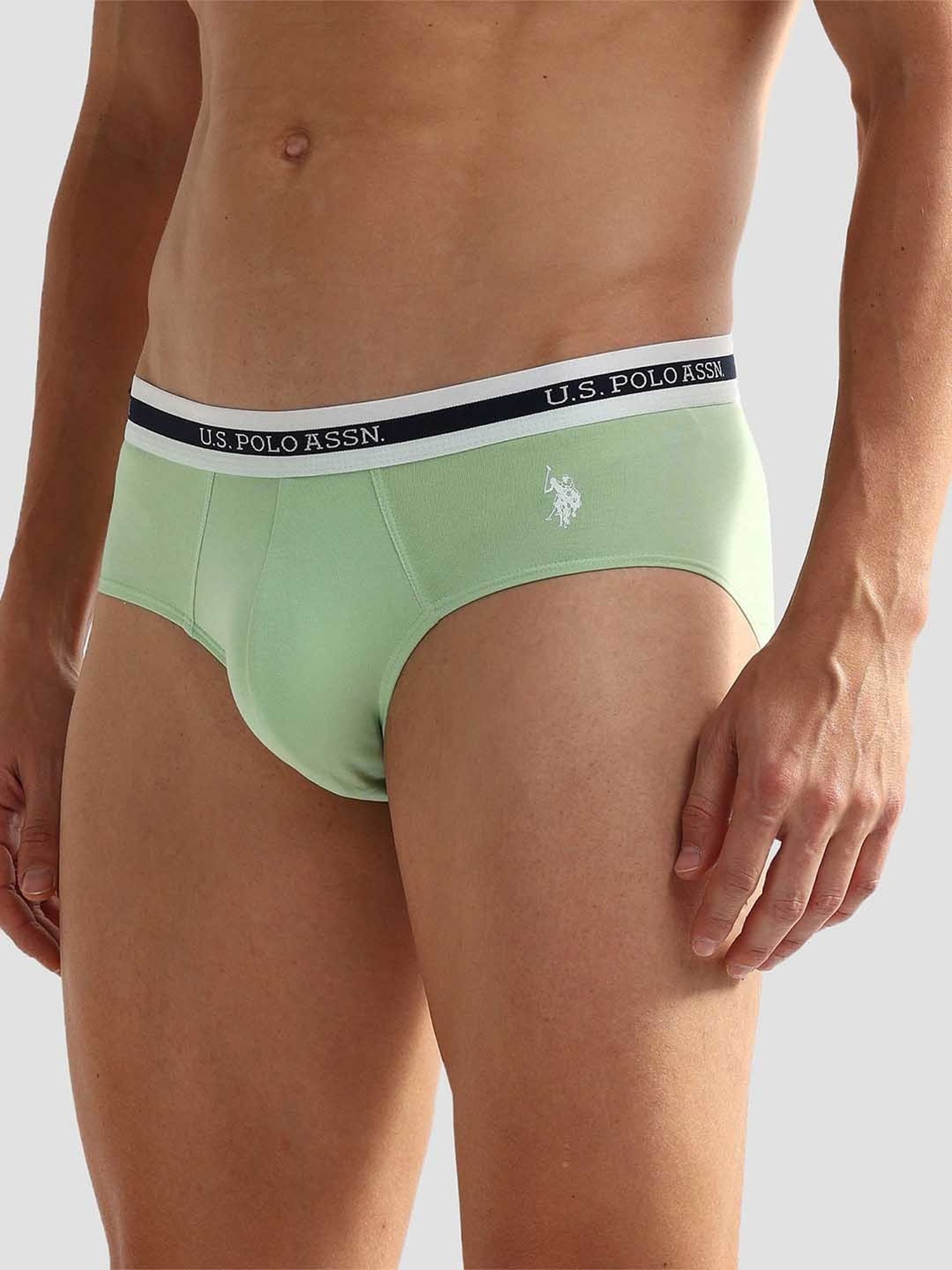 U.S. Polo Assn. Light Green & Sky Blue Briefs - Pack of 2