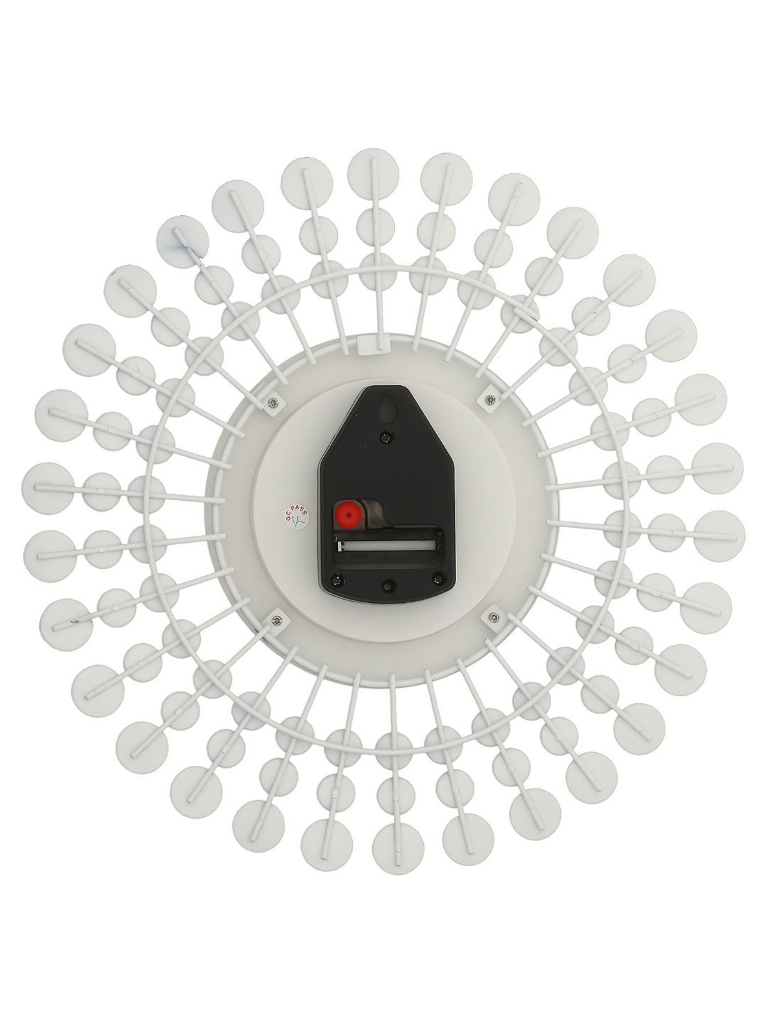 CHRONIKLE Round Embellished White & Yellow Iron Wall Clock