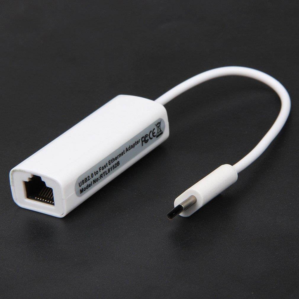 Maikou Fashion Mini Type-C Network Card High Speed USB 2.0 Interface Type-C to RJ45 Adapter for Apple for Macbook PC