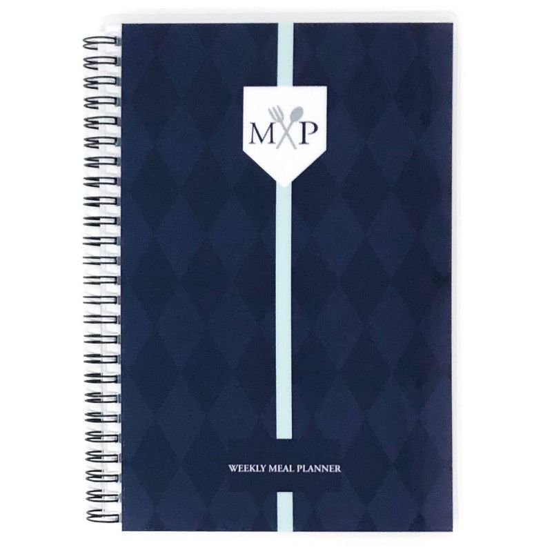 Undated Weekly Meal Planner 8.5" x 5.5" Navy- Kahootie Co