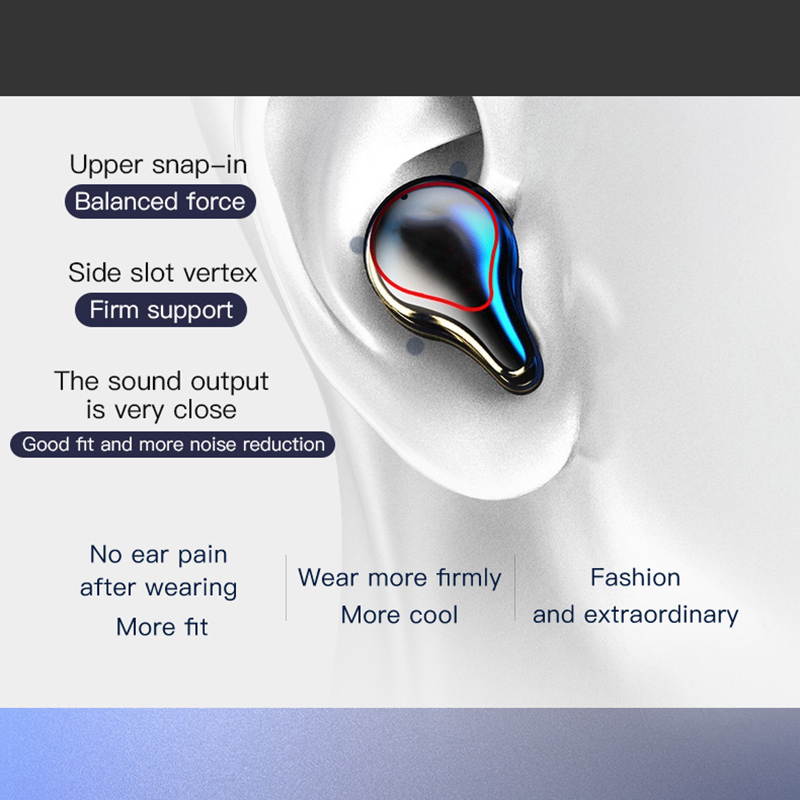 TWS True Wireless Earbuds Noise Canceling Earpiece Portable Bloototh Earphone Handsfree Sport Headset With Charging Case for Cell Phones