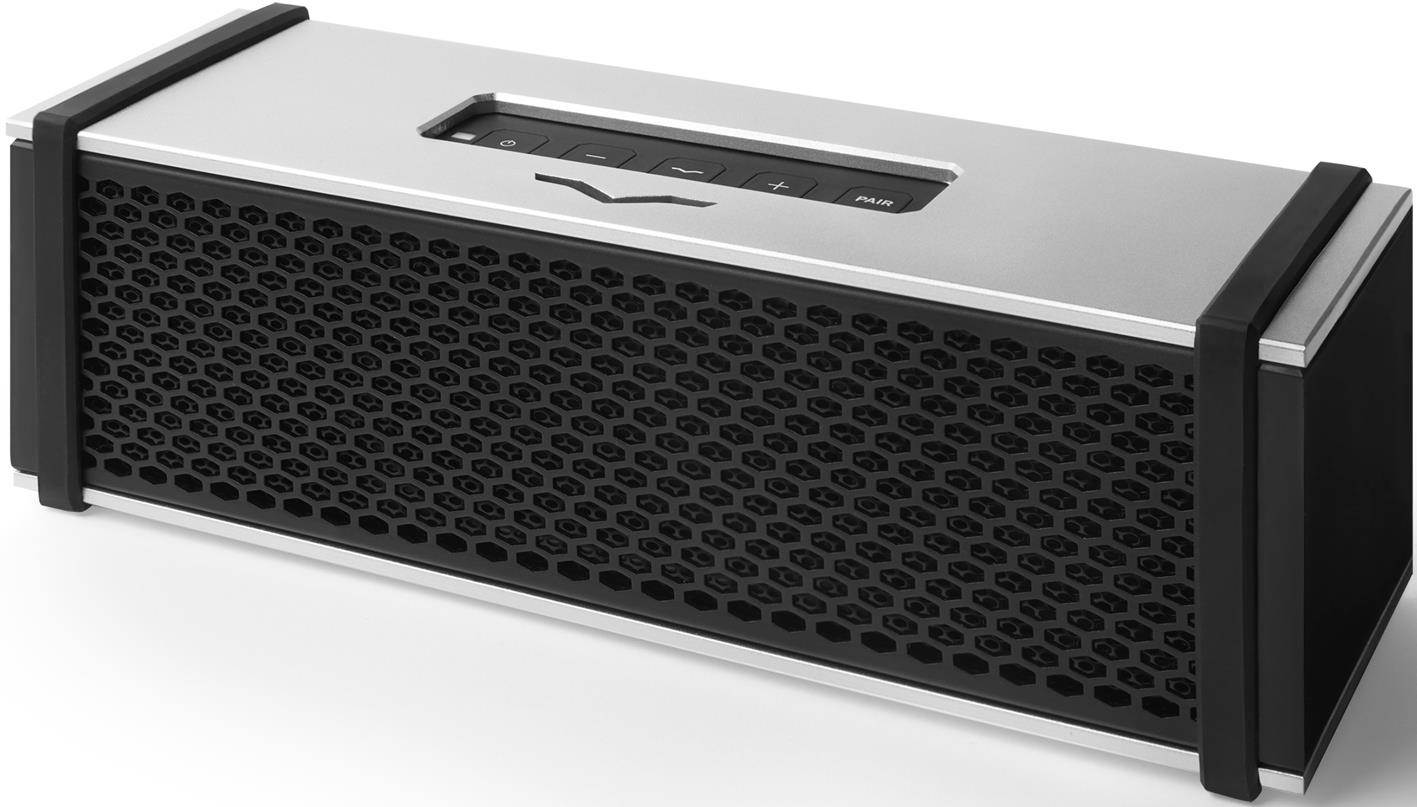 V-Moda Remix Bluetooth Speaker with Built-In Headphone Amplifier, Single, Silver