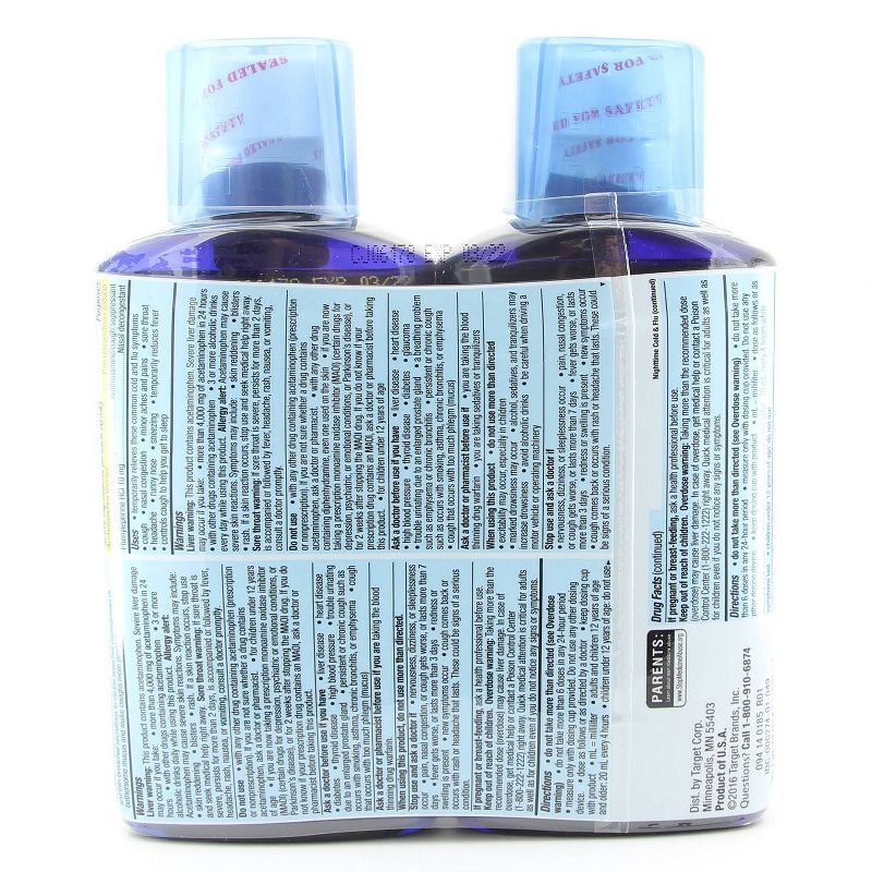 Maximum Strength Daytime & Nighttime Severe Cold & Flu Relief Liquid - 2pk/12 fl oz - up & up™
