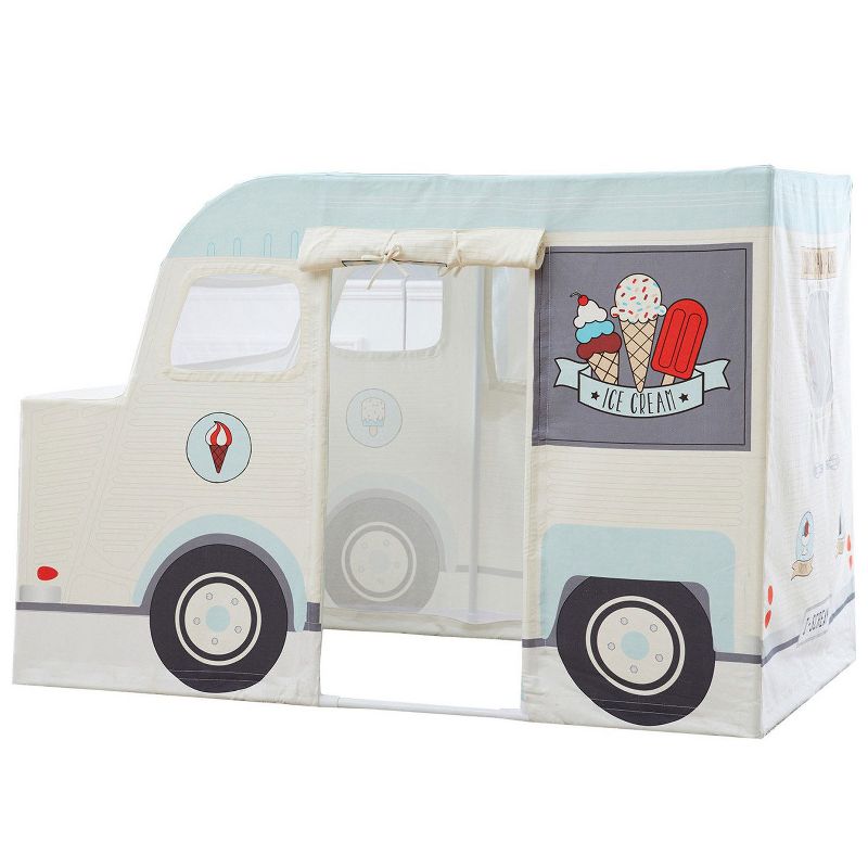Wonder&Wise Indoor 59 x 32 x 40 Inch Childrens Kids Cotton Fabric Ice Cream Truck Pretend Play House Tent for Toddlers Ages 3 Years Old and Older
