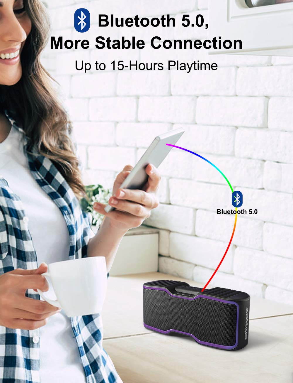 AOMAIS Sport II Portable Wireless Bluetooth Speakers 4.0 Waterproof IPX7, 20W Bass Sound, Stereo Pairing, Durable Design Backyard, Outdoors, Travel, Pool, Home Party (Orange)