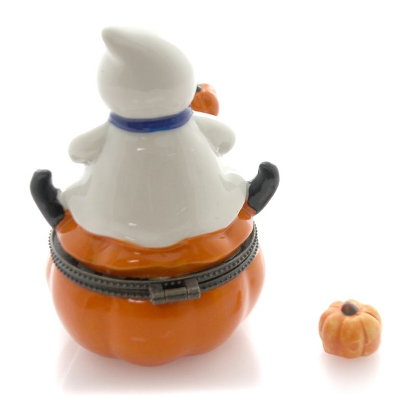 Hinged Trinket Box 3.75" Halloween Ghost Pumpkin Scary Fun  -  Decorative Figurines