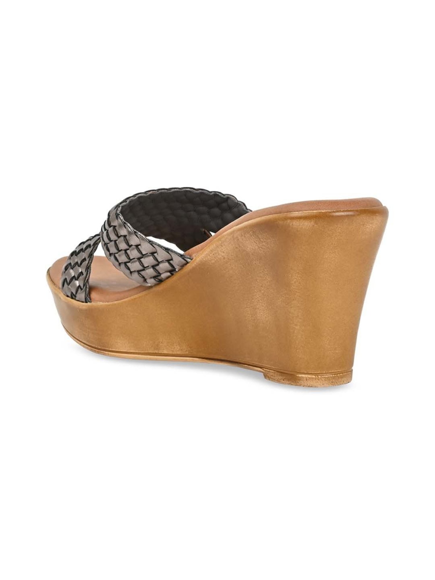 Rocia by Regal Women's Gun Metal Casual Wedges