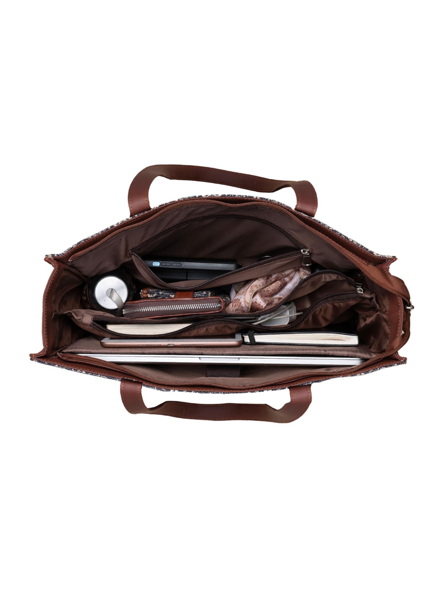 ZOUK Mughal Motif Multicolour Printed Tote Handbag