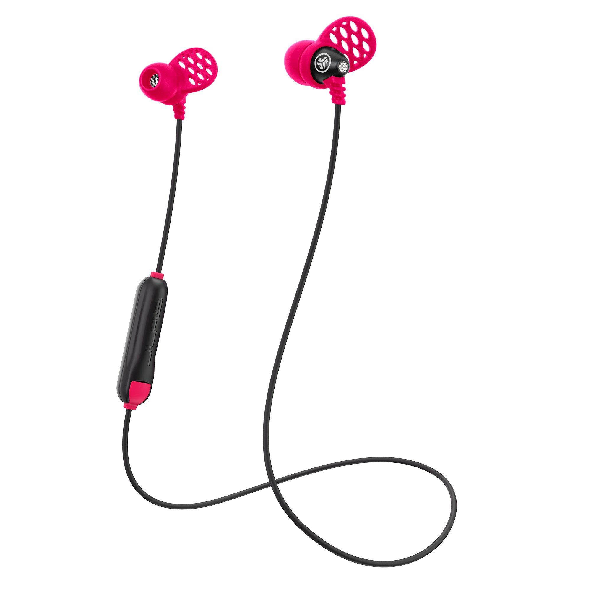 JLab Audio Metal Bluetooth Wireless Rugged Earbuds Titanium with 8mm Drivers, 6 Hour Battery Life, Bluetooth 4.1, and IP55 Sweat Proof Rating, Pink