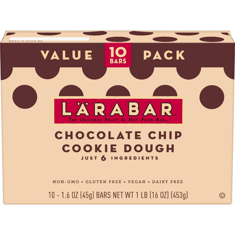 Larabar Chocolate Chip Cookie Dough Energy Bars - 16oz 10ct