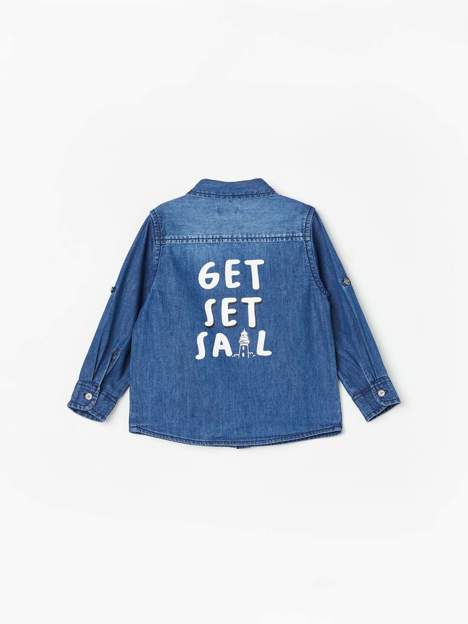 Juniors by Lifestyle Blue Cotton Printed Full Sleeves Shirt