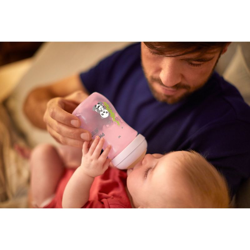 Philips Avent Natural Baby Bottle - Pink Panda - 9oz - 3pk