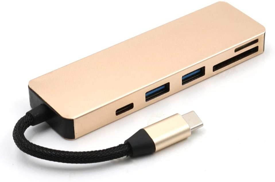 Docooler USB Hub 5 in 1 Adapter with 1 USB 3.1 Port and 2 USB 3.0 Ports SD TF Card Reader for Type C Devices