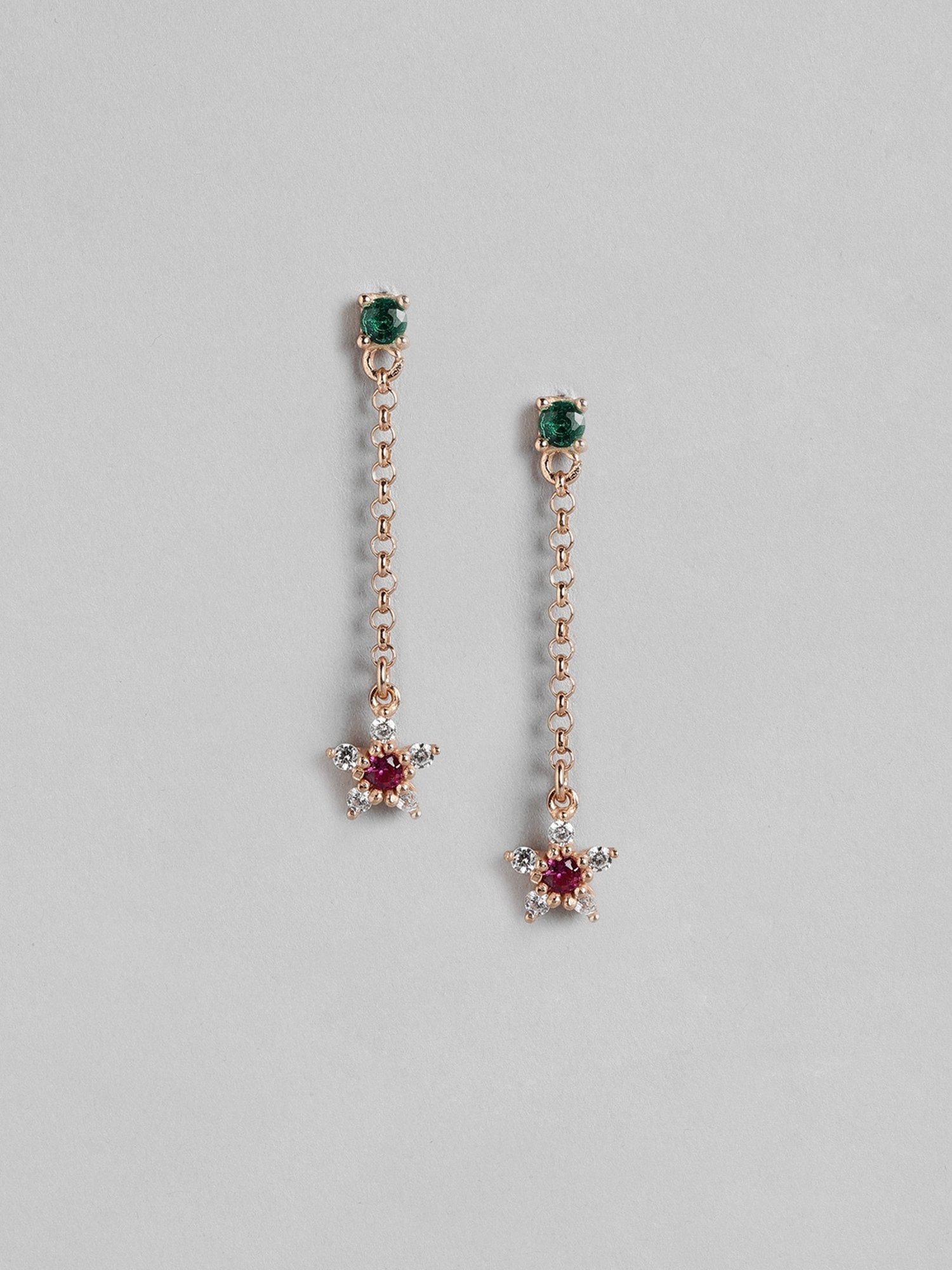 Zavya 92.5 Sterling Silver Floral Cascade Drop Earrings for Women