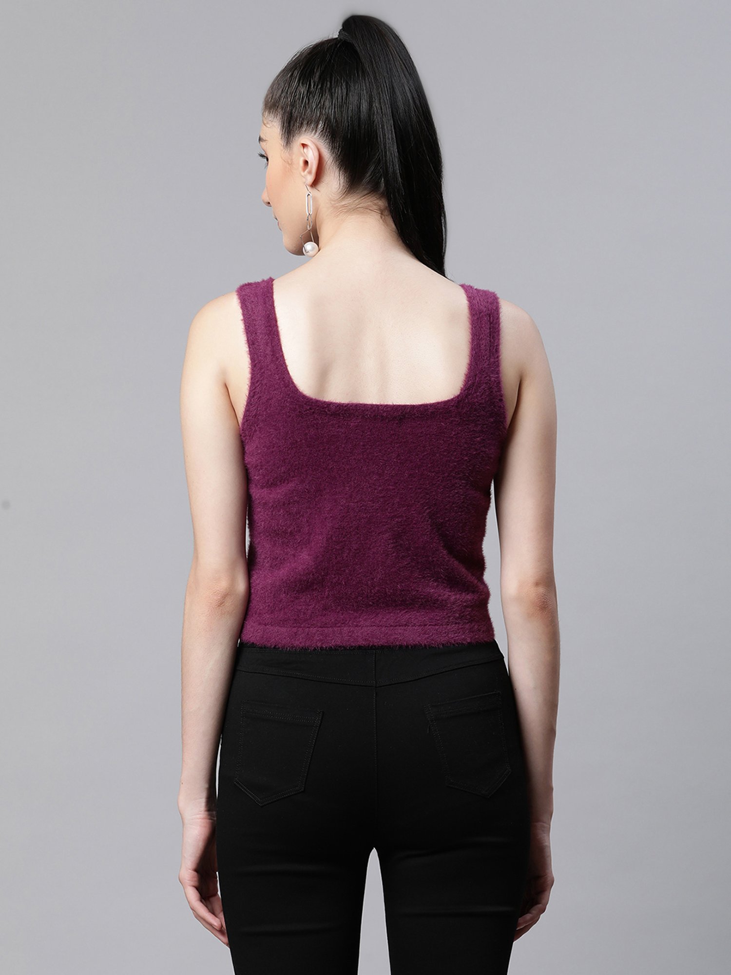 Global Republic Purple Knitted Regular Fit Top