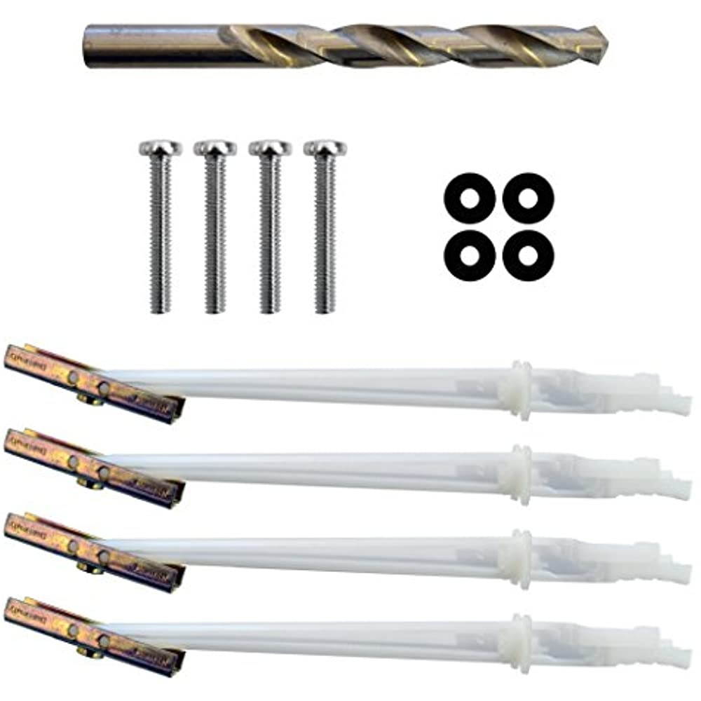 Steel Stud TV Mounting Kit For Tilt & Low Profile TV Mounts - Includes 4 Snaptoggle Anchors, Steel Drill Bit And TV Mounting Hardware