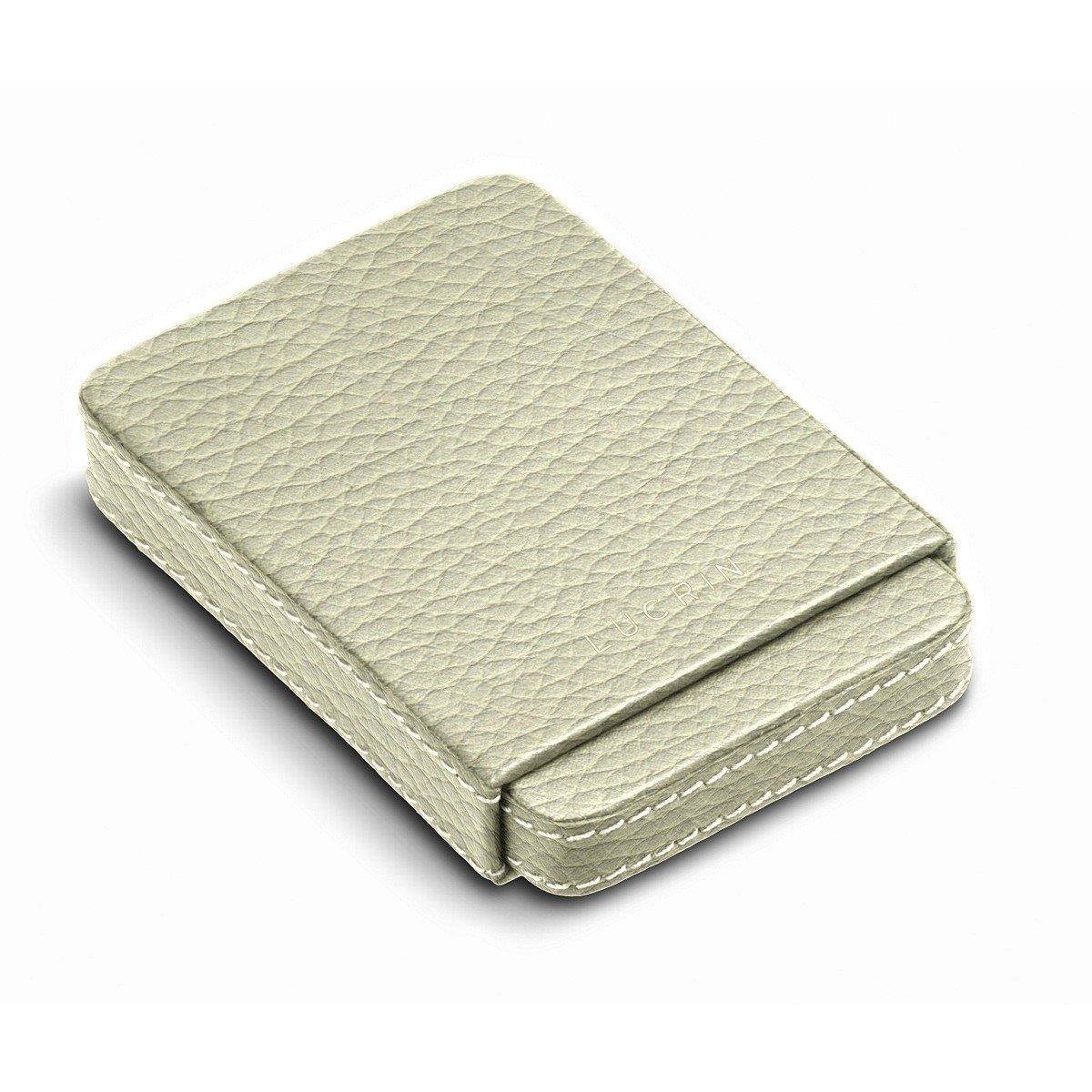 Lucrin - Sliding two-parts case for business cards - Off-White - Granulated Leather