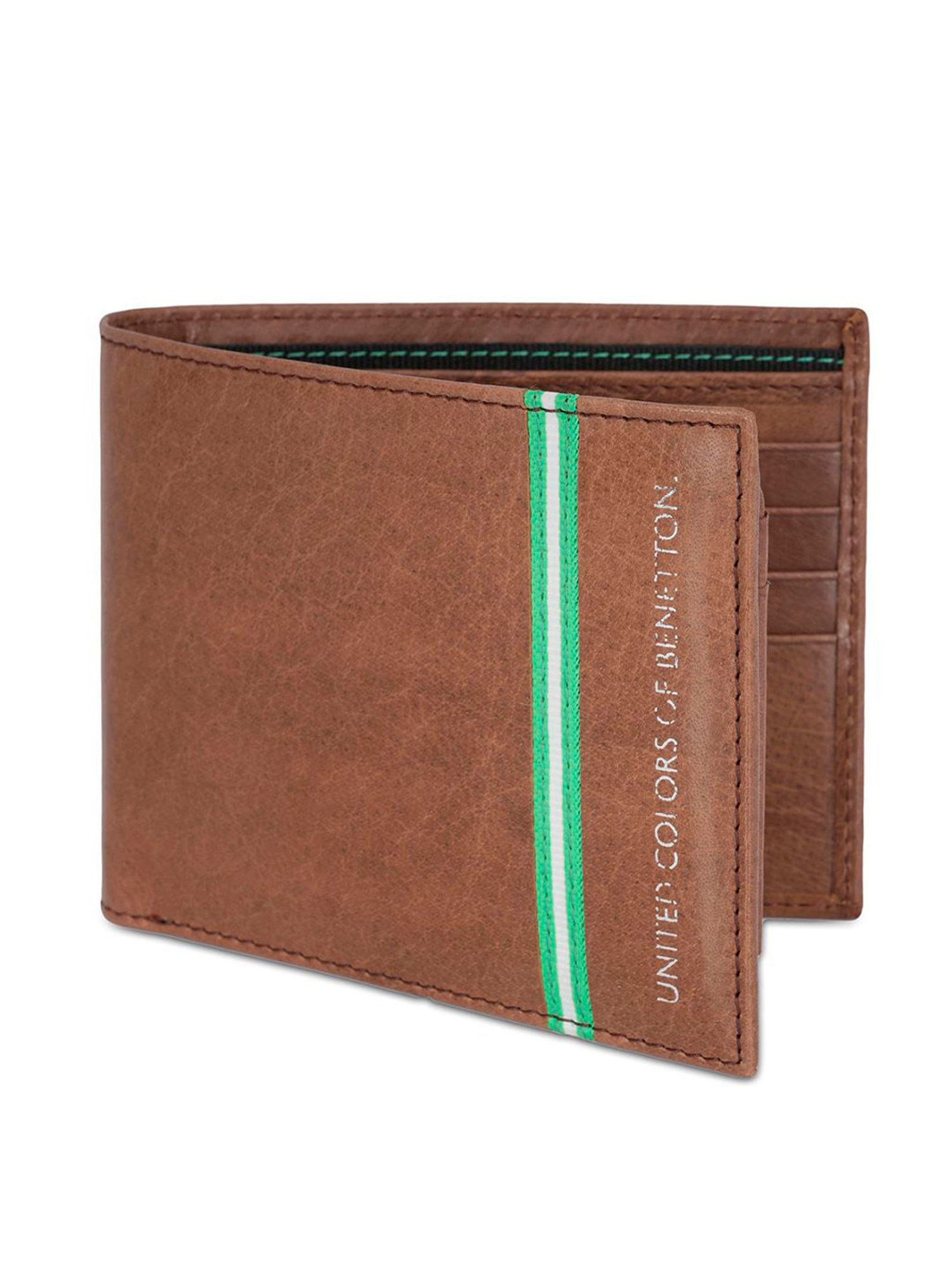 United Colors of Benetton Natalio Brown Leather Solid Bi-Fold Wallet