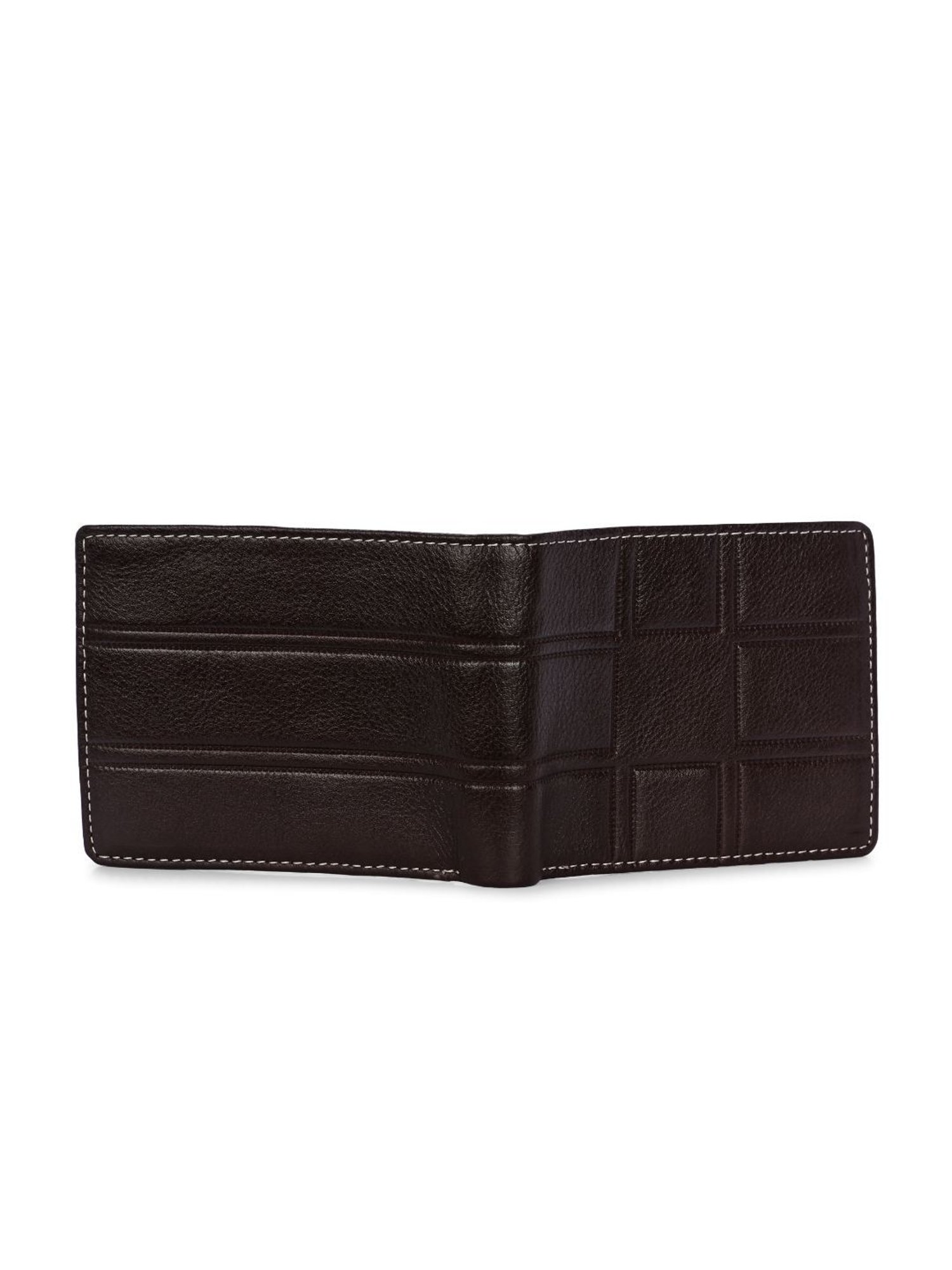 Clog London Brown Textured Leather Small Bi-Fold Wallet for Men
