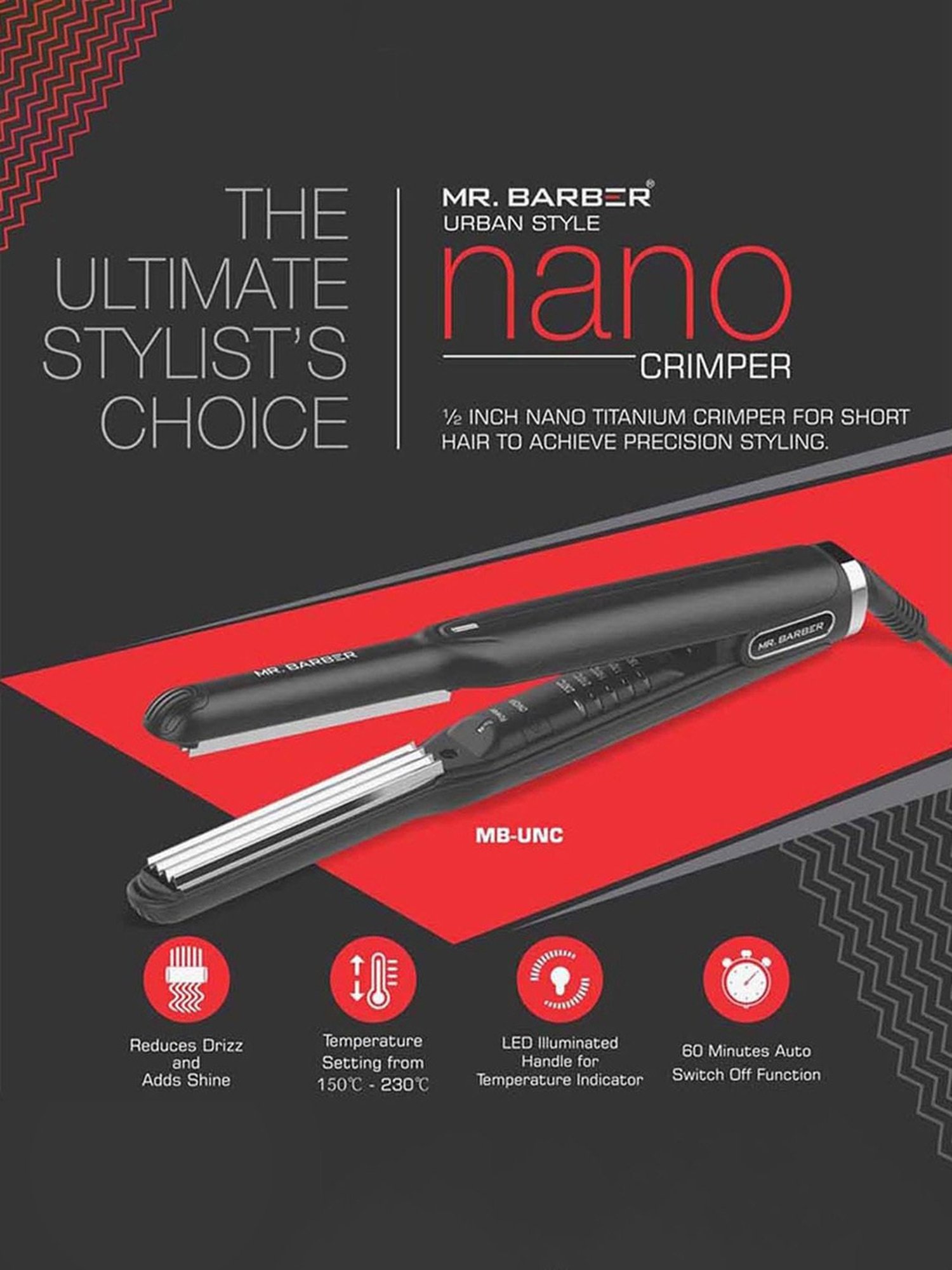 Mr. Barber Urban Style MB-UNC Nano Crimper (Black)