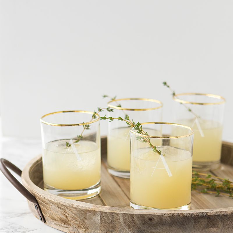 Cathy's Concepts Gold Rim Whiskey Glass 11oz - Set of 4