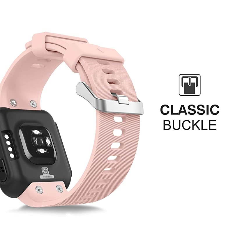 Compatible with Forerunner 35 Watch Band Soft Silicone Replacement Watch Band Sport Bracelet Strap with 6pcs Screws and 2pcs Screwdrivers for Forerunner 35 GPS Running Smart Watch Pink