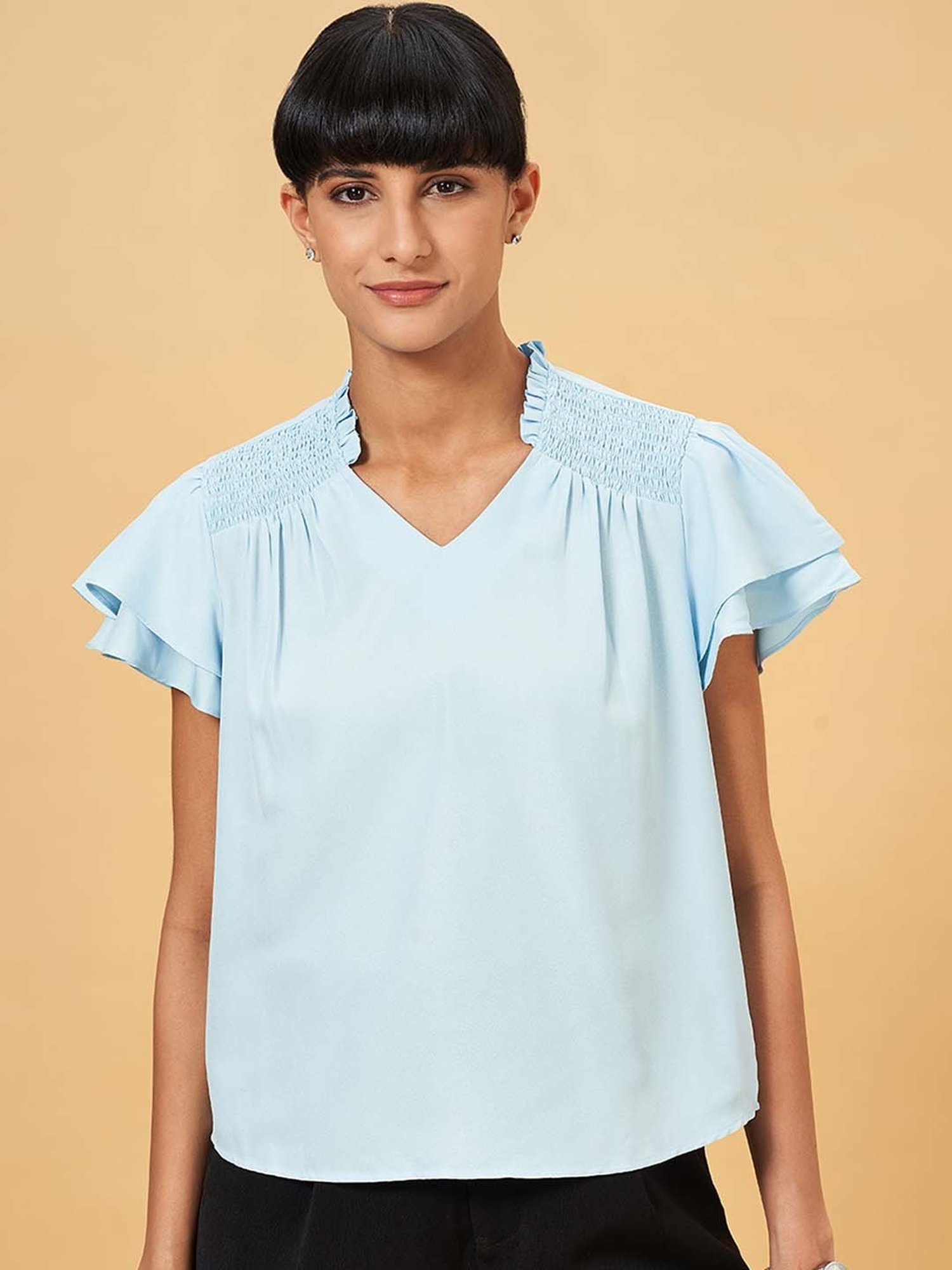 Annabelle by Pantaloons Blue Comfort Fit Top