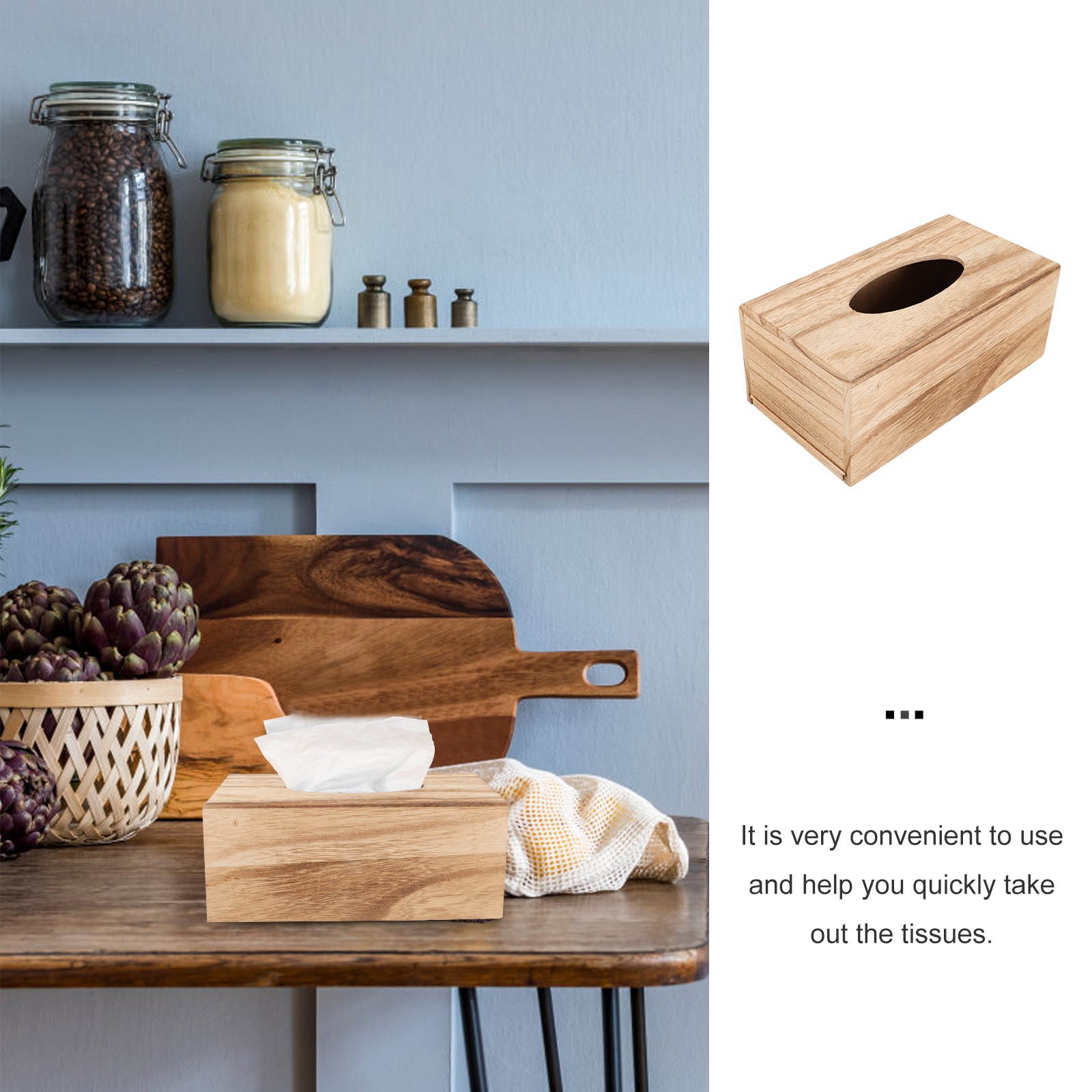 1Pc Simple Practical Exquisite Tissue Box Desktop Container Napkin Case for Home