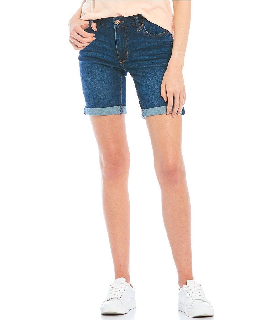 Celebrity Pink Mid-Rise Rolled Cuff Bermuda Shorts
