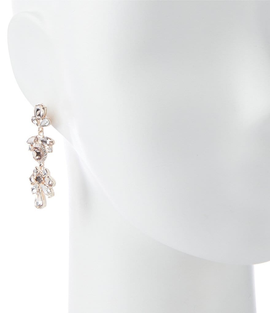 Gemma Layne Round Pave Multi Stone Drop Statement Earrings