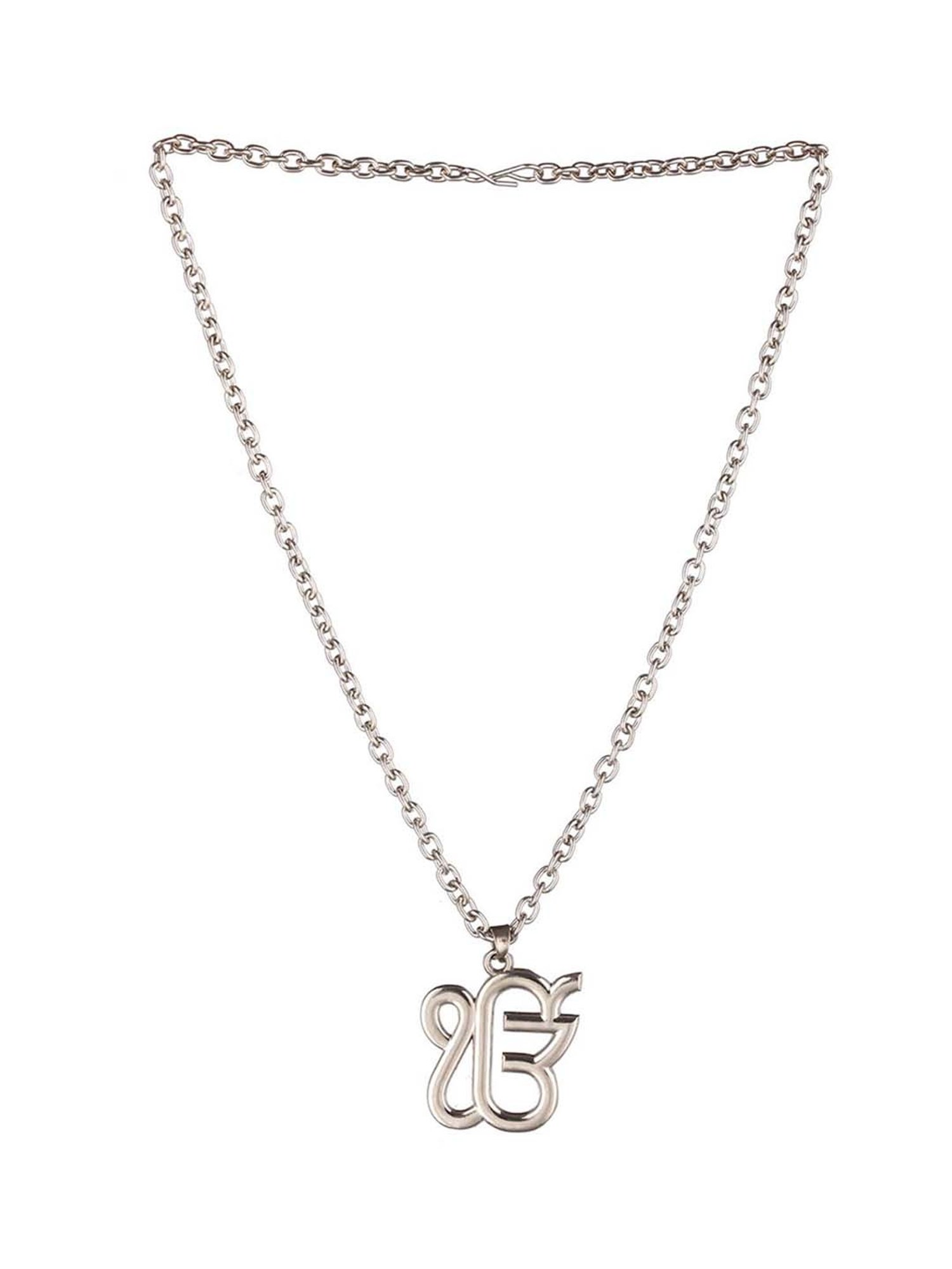 Bold by Priyaasi Ek Onkar Pendant with Silver-Plated Link Chain for Men