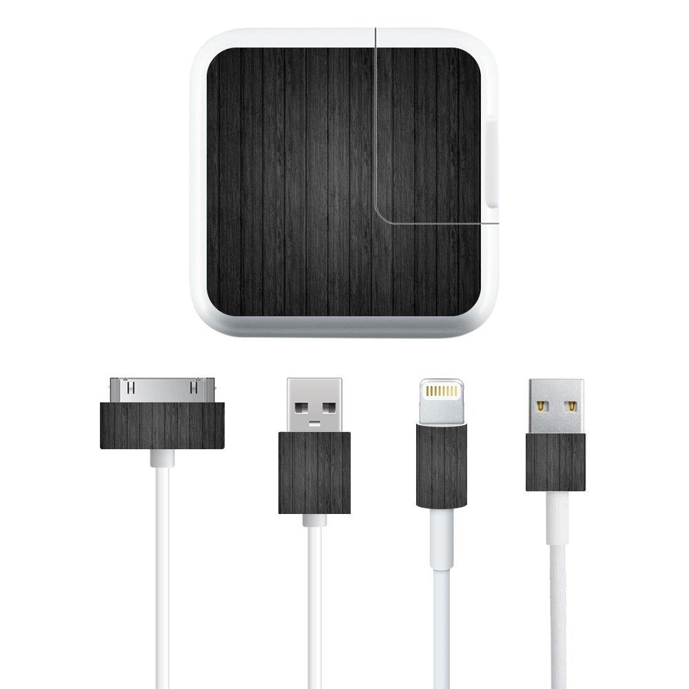 MightySkins Protective Vinyl Skin Decal Apple iPad Charge Kit wrap Cover Sticker Skins Black Wood